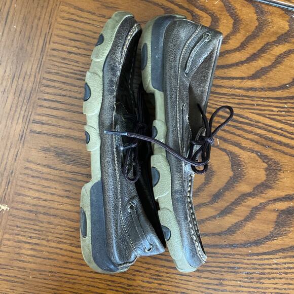 Twisted X Tooled Leather Detail Women's Boat Driving Shoes 8.5 Moccasin Floral - Picture 5 of 10